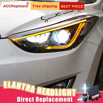 2ks LED Svetlomety Pre Hyundai Elantra 2013-2016 led auto svetlá Angel eyes xenon HID AUTA Hmlové svetlá LED Svetlá pre Denné svietenie
