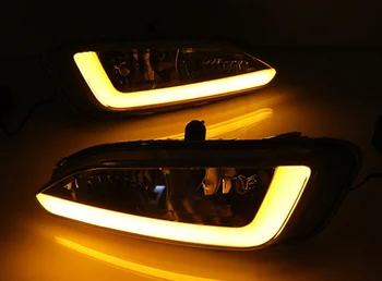 2ks LED Svetlá pre Denné svietenie DRL 12V Hmlové svetlo s žltnú signál Pre Hyundai Santa Fe IX45 2013