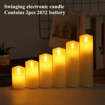 2ks LED Sviečky Flameless Swing Batérie Priemer 5.3 cm, Sviečky, Svetlá Pre Strán, Svadby, Narodeniny Festival Romantickej Večeri Dekor