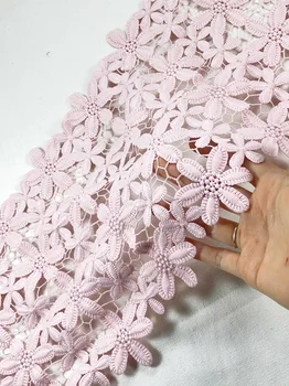 2meters/veľa 22 cm super široké ružové 4row kvet čipky orezania alebo textílie pletenie DIY príslušenstvo doprava zadarmo SC332