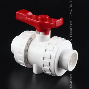 2pc 20~63mm PVC guľový kohút Lepidlo Pripojiť Únie Akvárium vodovodné Potrubia Konektory pre úpravu Vody z PVC Potrubia Svete Ventil Rúry Prepínač