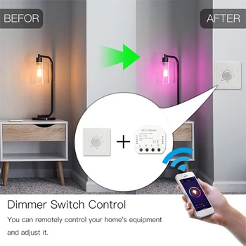 2pc DIY Smart WiFi Svetelný LED Dimmer Prepínač Inteligentný Život/Tuya APLIKÁCIU Diaľkové Ovládanie, 1/2 Way Switch, Pracuje s Alexa Echo Domovská stránka Google