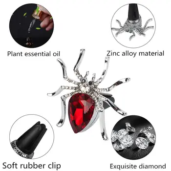 2PC Luxusné Crystal Spider Auto parfum Diamond, klimatizácia, Zásuvky klip dekorácie Osviežovač Vzduchu Auto Auto Styling v Pohode Parfumy