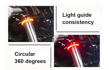 2pc Motocykel LED Vidlica Zase Signálne Pásy Svetlo Lampy Vysokej Kvality Flasher Krúžok motocykel led Svetlo 45-70 mm