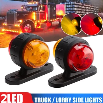 2X 12-24V Auto Rohu Bočné Obrysové LED Svetlá pre nákladné Vozidlo Nákladný Príves Van Autobus Strane Marker Osnovy LED Osvetlenie Červená+Žltá