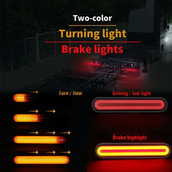 2X Vodotesný 3 in1 100 LED Dynamický Neon Halo Krúžok Stop Tečie Zase Signál Brzdy Zadné Ostrohové Pásy Ľahké prípojné Vozidlo,