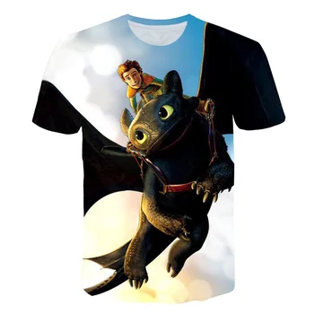 3-16Y Ajax 2018 2019, Ako vycvičiť Draka 3d Full Print T Shirt Chlapec Tričko Deti Roztomilý Topy Cartoon Tee Tričko Fille Nova