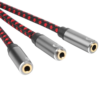 3,5 mm Žena Splitter Kábel AUX Mikrofón, Slúchadlá, Adaptér 3 v 1 Typ-C Audio Kábel USB 3.1 Mužskej 3