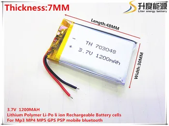 3,7 V 1200mAh 703048 Lithium Polymer Li-Po li ion Nabíjateľnú Batériu buniek Pre Mp3 MP4 MP5 GPS mobilné bluetooth