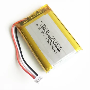 3,7 V 1500mAh Lítium-Polymérová LiPo Nabíjateľná Batéria s JST ZH1.5mm 3pin konektor Pre MP3 DVD PAD fotoaparát, GPS, notebook 803450