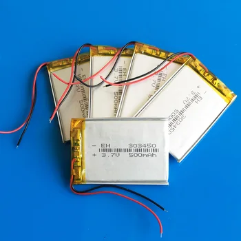 3,7 V 500mAh 303450 lipo polymer lithium nabíjateľná batéria pre MP3, GPS, DVD PSP bluetooth záznamník e-book fotoaparát