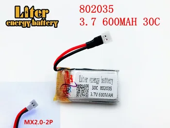 3.7 V, 600mAH 802035 30C polymer lithium Lion batérie li-po RC batérie pre Bezpilotné lietadlá batérie