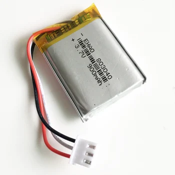 3,7 V 900mAh Lítium-Polymérová LiPo Nabíjateľná Batéria s JST XHR 2.54 mm 3pin konektor Pre MP3 PAD fotoaparát, GPS, notebook 803040
