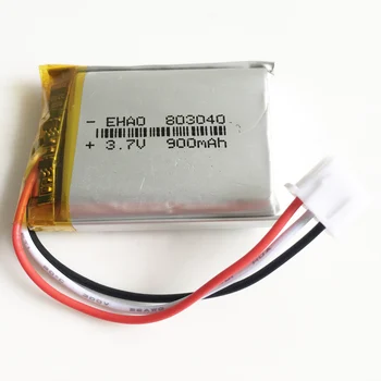 3,7 V 900mAh Lítium-Polymérová LiPo Nabíjateľná Batéria s JST XHR 2.54 mm 3pin konektor Pre MP3 PAD fotoaparát, GPS, notebook 803040