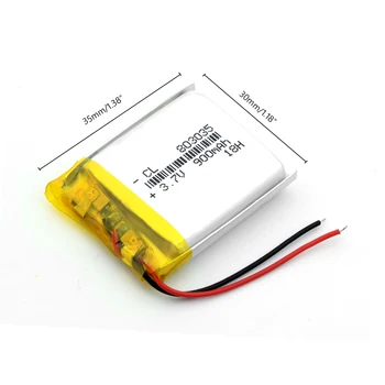 3,7 V lítium-polymérová batéria 803035 850MAH Nabíjateľná Li-ion Bunky S PCB Pre Hračka GPS, MP3 MP4 MP5 Mini Ventilátor Bluetooth Reproduktor