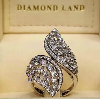 3 Carat VVS1 Biely Diamantový Prsteň Pevné S925 Mincový Striebro Šperky pre Ženy Jemné Anillos Striebro 925 Šperky Diamantový Prsteň Ženy