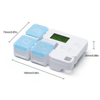 3 Grid Pohodlné Pilulku Box Smart Pripomienka Hermetické Medicíny Dávkovač Časovač Budík Tabletky Organizátor Tabletky Drog Kontajner