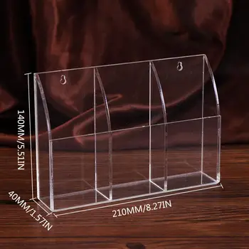 3-grid Transparentné Akrylátové Diaľkové Ovládanie Úložný Box Hotel Zavesenie na Stenu Mount Rack make-up Štetec Papiernictvo Médiá Organizátor