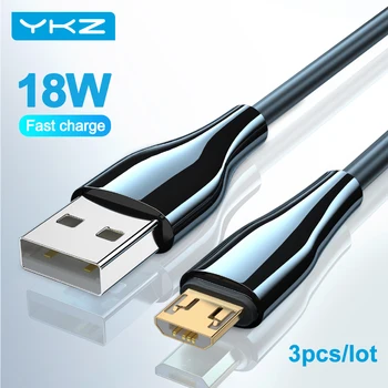 3 Ks/veľa Micro USB Kábel 18W QC3.0 Rýchle Nabíjanie Telefónu Nabíjačku Microusb, Android Nabíjačka pre Xiao Samsung Huawei Veľkoobchod