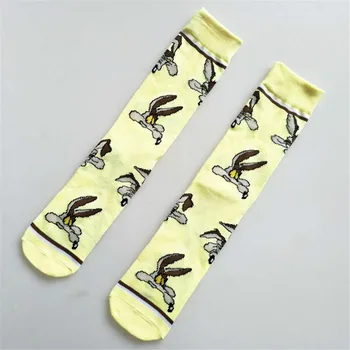 3 páry Bugs bunny cartoon cosplay módne novinky, zábavné, roztomilé dospelých ponožka jeseň pohodlné bavlnené pančuchy