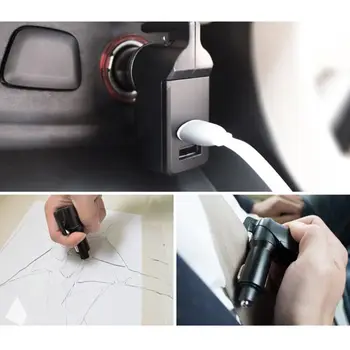 3 V 1 Auto USB Núdzové Nástroj Okno Braker Pásov Fréza USB Zariadenie Chager