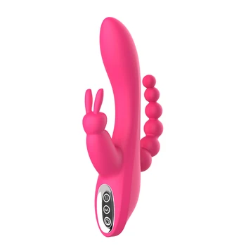 3 v 1 Dildo Rabbit Vibrátor Nepremokavé USB Magnetické Nabíjateľná Análny Klitoris Vibrátor Sexuálne Hračky pre Ženy, Páry Sex Shop
