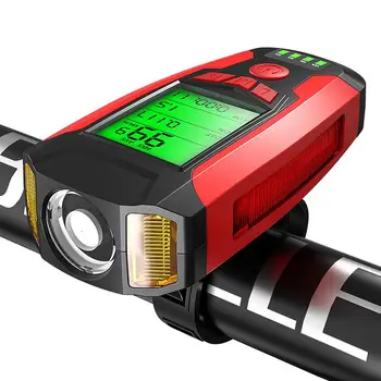 3-v-1 Koleso predné svetlo s USB Nabíjateľné s stopky horn lampa 5 Svetelné Režimy MTB Predné svetlo Na Bicykli Cyklistické Doplnky