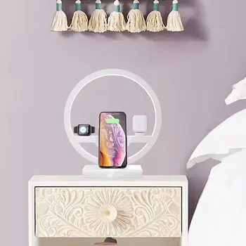 3 V 1 QI Rýchle Bezdrôtové Nabíjačky Dock pre iPhone 11 Pro Max pre Apple Hodinky iWatch 1 2 3 4 5 Airpods Nabíjačka, Držiak na LED Lampa 2020