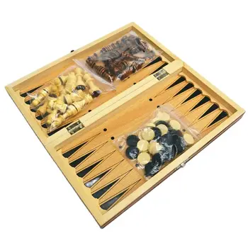 3-v-1 Šach Magnetické Backgammon Dáma Nastaviť Skladacia Doska Hry Detí Vianočný darček k Narodeninám Hra Začiatočník