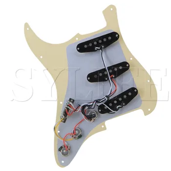 3-vrstvové SSS PVC Pickguard s 3 ALNICO V Single-Coil Snímače 5-Cestný Prepínač
