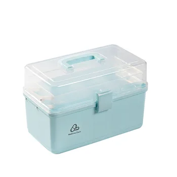 3 Vrstvy Prenosná lekárnička Plastové Drog Multi-Funkčné lekárničky Vysokou Kapacitou protiprachová Rodiny Núdzové Kit Box