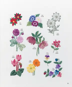 300 Rastlín Motívom Vyšívanie Vzorov Návod Knihy Ručné DIY Rastlín a Kvetinové Výšivky Knihy
