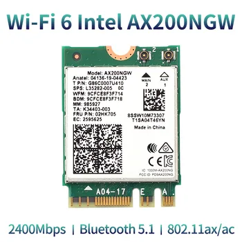 3000Mbps Pre Intel AX200 Wifi 6 Bezdrôtovú Kartu, Bluetooth 5.1 M. 2+E Kľúčom Do polohy M. 2 M Key NVMe SSD Port Siete Wlan, Wifi Adaptér