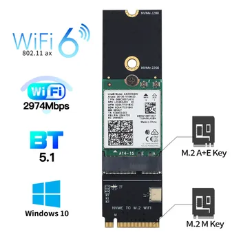 3000Mbps Pre Intel AX200 Wifi 6 Bezdrôtovú Kartu, Bluetooth 5.1 M. 2+E Kľúčom Do polohy M. 2 M Key NVMe SSD Port Siete Wlan, Wifi Adaptér