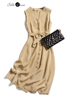 30mmm Ťažké Hodvábne Šaty Žien 2020 Nové Jeseň Originálny Dizajn dámske Hodvábne Šaty