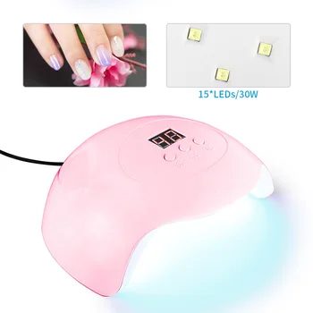 30W na Nechty, Vlasy Pre Nechtový LED UV Lampa USB Lampy USB Manikúra LCD Displej Sušenie Všetky Gély, laky na Nechty Časovač Smart Nail Art Nástroje