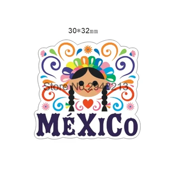 30x32mm Cartoon Mexiko Dievča živice Flatback Živice Planárne Cabochon pre DIY Plavidlá Zdobením 50pcs/veľa RET1579-2