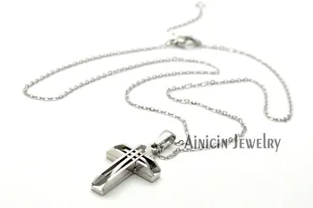 316L Nerezovej Ocele Kríž Prívesky Ježiš Christian Šperky Pre Mužov a Ženy 50 cm Reťaz Náhrdelník