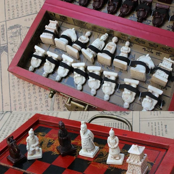 32 Ks Terakota Vojakov Obrázok Šach s Skladacie Dosková Hra