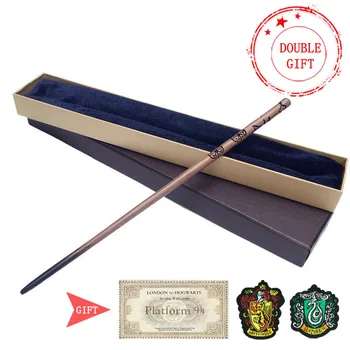 35-42cm Kovové Jadro Čarovná Palička 20 Druhov Cosplay Dumbledore Voldemort Malfoy Snape Wands Hračky Lístok Odznak Ako Dar