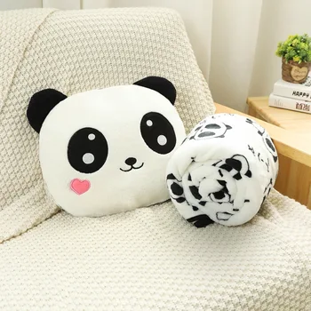 35 cm Roztomilá Panda s Deka Plyšový Vankúš Mäkký Plyšové Cartoon Zvierat Panda Bábika Spanie Obliečky na Vankúš Dieťa Priateľku, Darček