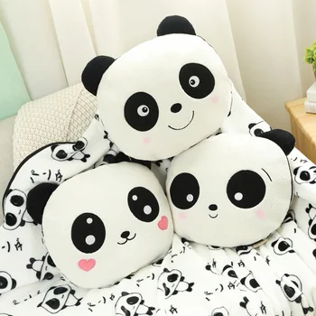 35 cm Roztomilá Panda s Deka Plyšový Vankúš Mäkký Plyšové Cartoon Zvierat Panda Bábika Spanie Obliečky na Vankúš Dieťa Priateľku, Darček