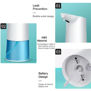 350 ML Touchless Inteligentný Automatický Dávkovač tekutého Mydla Inteligentný Senzor Pre Kuchyne, Kúpeľne, Toalety(Inštalácia Batérie)