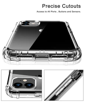 360 celého Tela S Screen Protector Telefón Prípade iPhone11Pro max PC+TPU Jasné, Crystal Shockproof Hybrid Brnenie Bezdrôtový Chargin