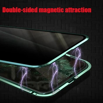360 Magnetické Adsorpcie Kovové puzdro Pre iPhone 12 11 Pro XS Max XR Dve Farba puzdro Pre iPhone 7 8 6s Plus SE m