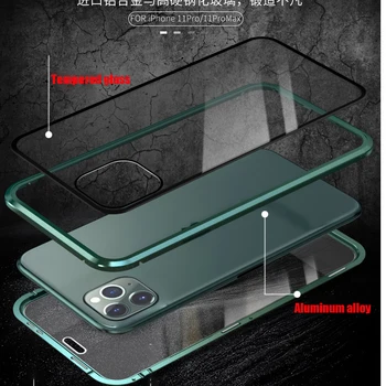 360 Magnetické Adsorpcie Kovové puzdro Pre iPhone 12 11 Pro XS Max XR Dve Farba puzdro Pre iPhone 7 8 6s Plus SE m