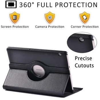 360 Rotujúce Prípad Tabletu pre Huawei MediaPad T5 10 10.1 palcový/T3 10 9.6 palcový Avokádo je Ovocie Série Ochranný Kryt+ Zadarmo dotykové Pero