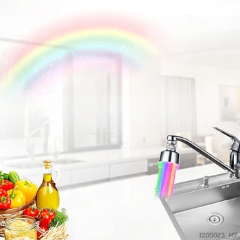 360 Stupňov Otočná LED Umývadlo, Batérie, Aerator Filter ABS Multi-Farebné Kuchyňa Ťuknite na Hlavu Vody Svetlo Stream Náustok