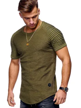 3654-letné pánske krátke rukávy t-shirt pánske letné bavlnené tričko pánske trend Tenké pol-rukávy klesnutie oblečenie pre mužov