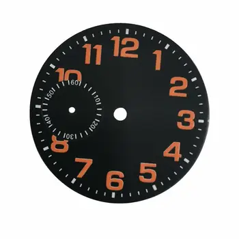 38.4 mm black sterilné dial orange bez oblek vhodný pre ETA 6497 st36 sledovať pohyb-